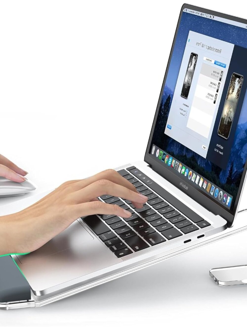 Acrylic Laptop Stand for Desk, Laptop Stand with Wrist Support